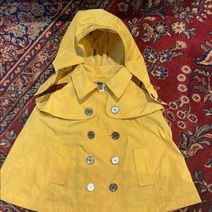 Vibrant Yellow Burberry Cape with Hood